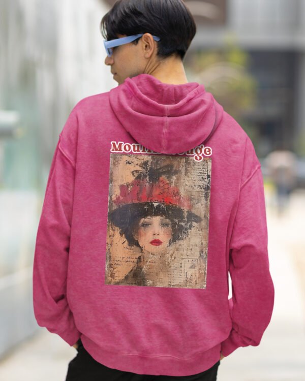 Bluza oversize z kapturem <br>Moulin Rouge Retro - efekt sprania