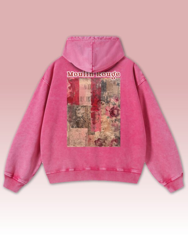 Bluza oversize z kapturem <br>Moulin Rouge Romantic - efekt sprania