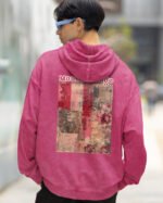 Bluza oversize z kapturem <br>Moulin Rouge Romantic - efekt sprania