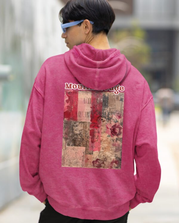 Bluza oversize z kapturem <br>Moulin Rouge Romantic - efekt sprania