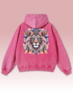 Bluza oversize z kapturem <br>Lion - efekt sprania