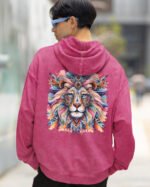 Bluza oversize z kapturem <br>Lion - efekt sprania