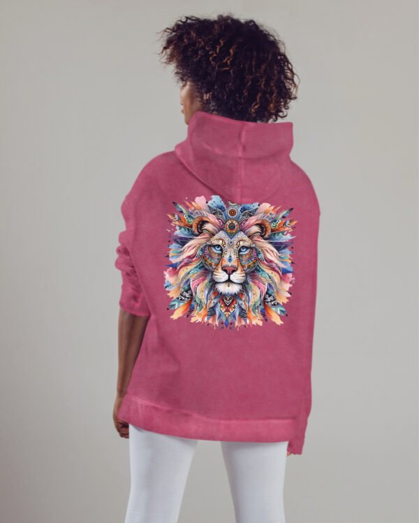 Bluza oversize z kapturem <br>Lion - efekt sprania