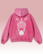 Bluza oversize z kapturem <br>Zebra - efekt sprania