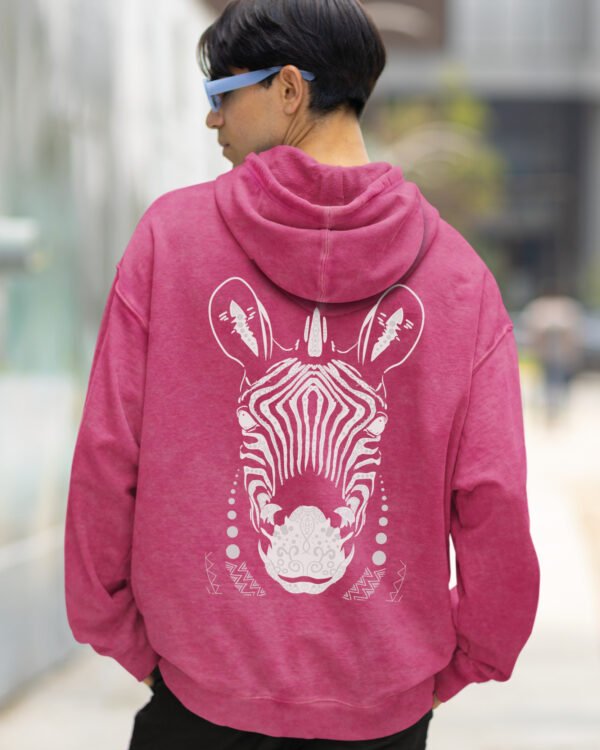 Bluza oversize z kapturem <br>Zebra - efekt sprania