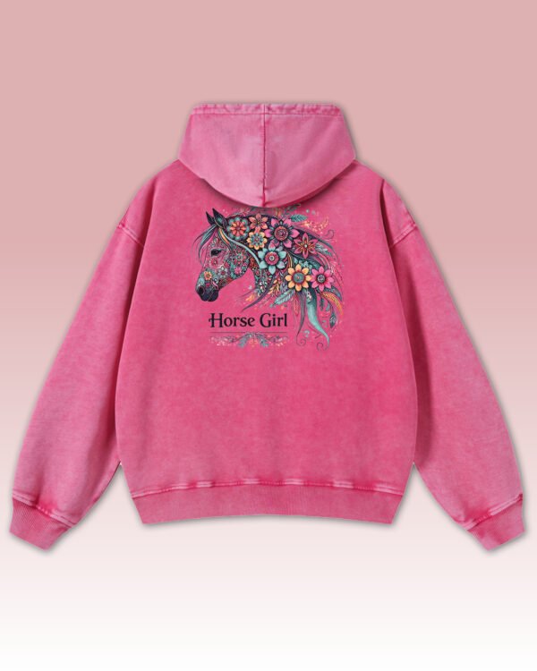 Bluza oversize z kapturem <br>Horse Girl - efekt sprania