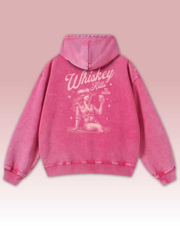 Bluza oversize z kapturem <br>Whiskey Kills Boredom - efekt sprania
