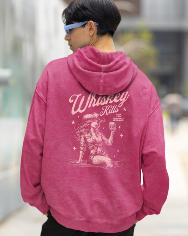 Bluza oversize z kapturem <br>Whiskey Kills Boredom - efekt sprania