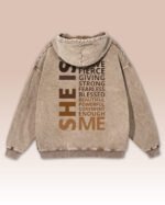 Bluza oversize z kapturem <br>Empowered Woman - efekt sprania