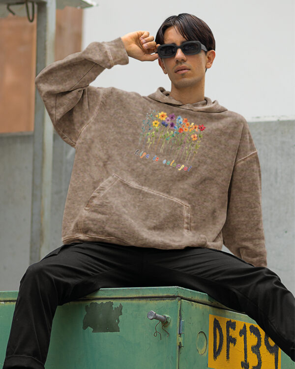 TL HO OLD SAN DTG 0260 A MEN Bluza oversize z kapturem <br>Life is Colorful - efekt sprania