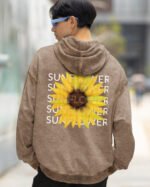 Bluza oversize z kapturem <br>Sunflower - efekt sprania