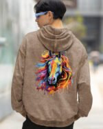 Bluza oversize z kapturem <br>Horse Whisperer - efekt sprania