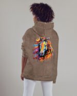 Bluza oversize z kapturem <br>Horse Whisperer - efekt sprania