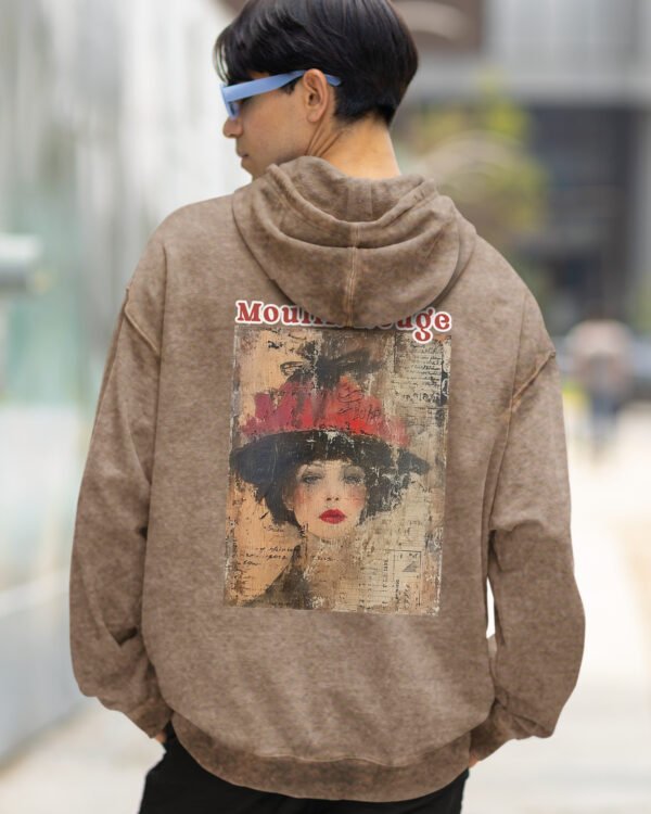 Bluza oversize z kapturem <br>Moulin Rouge Retro - efekt sprania