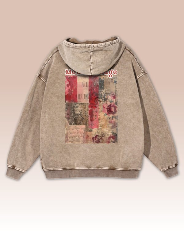 Bluza oversize z kapturem <br>Moulin Rouge Romantic - efekt sprania