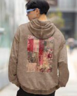 Bluza oversize z kapturem <br>Moulin Rouge Romantic - efekt sprania