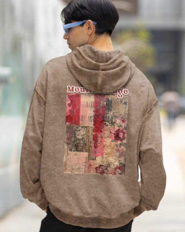 Bluza oversize z kapturem <br>Moulin Rouge Romantic - efekt sprania
