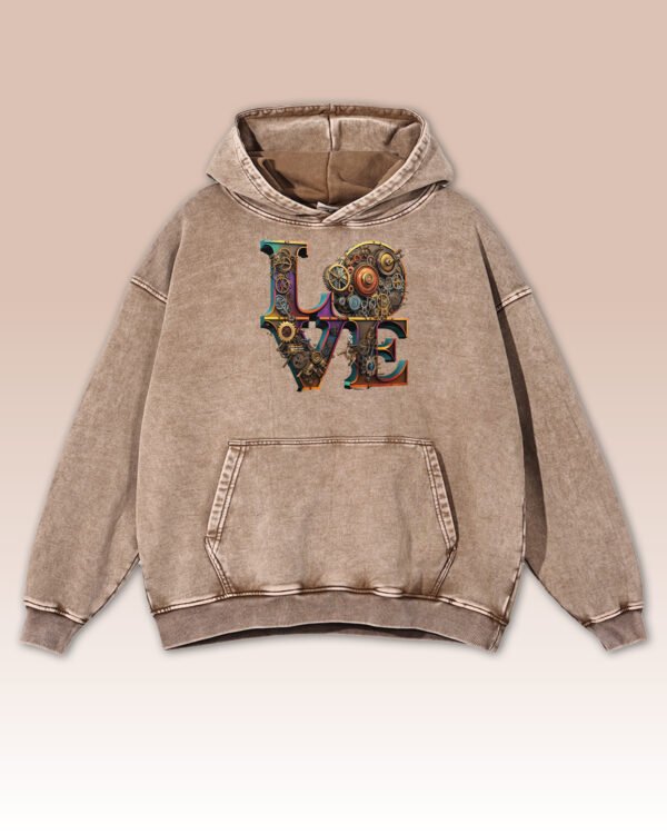 Bluza oversize z kapturem Steampunk LOVE