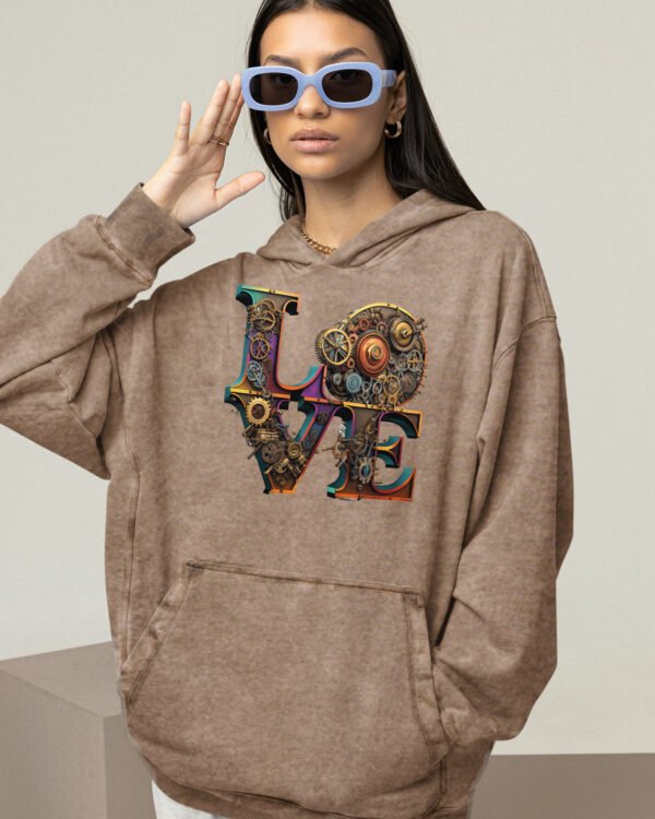 Bluza oversize z kapturem <br>Steampunk LOVE - efekt sprania