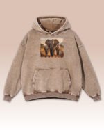 Bluza oversize z kapturem <br>Safari - efekt sprania