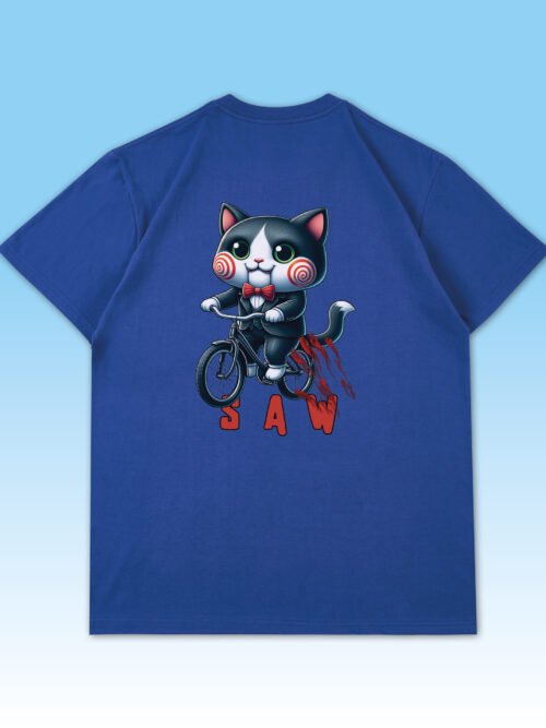 Luźna koszulka męska Saw Cat