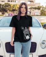 Luźna koszulka damska <br>Zebra - edycja Midnight