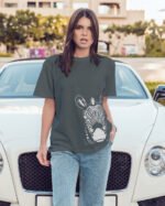 Luźna koszulka damska Zebra