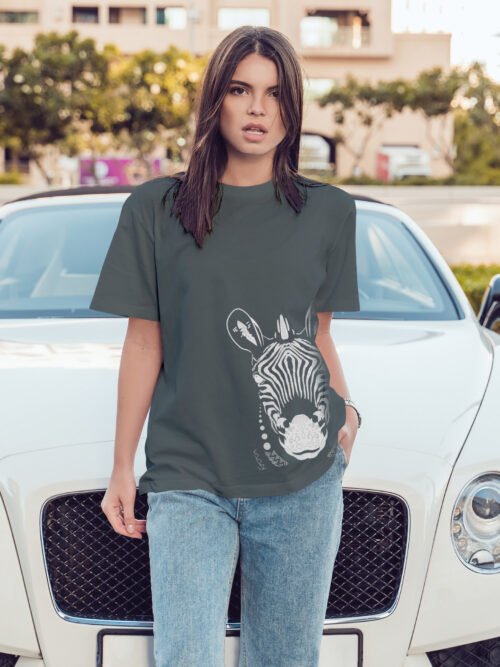 Luźna koszulka damska Zebra