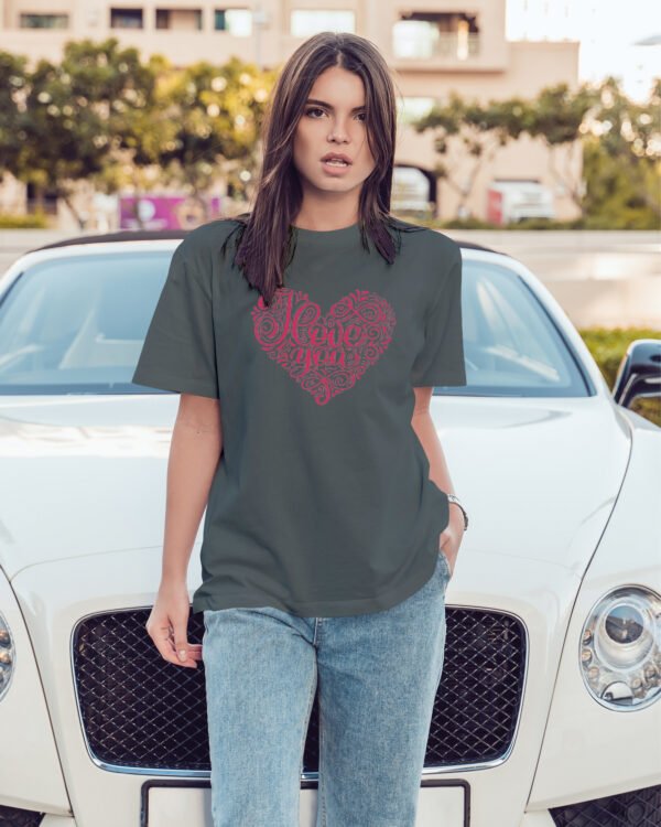 Luźna koszulka damska <br>I Love You - edycja Rose