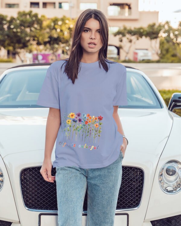 Luźna koszulka damska <br>Life is Colorful