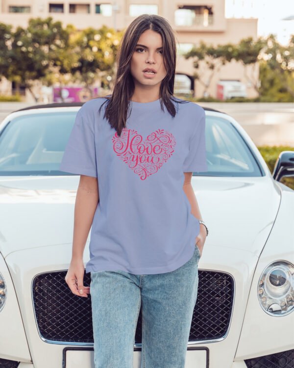 Luźna koszulka damska <br>I Love You - edycja Rose