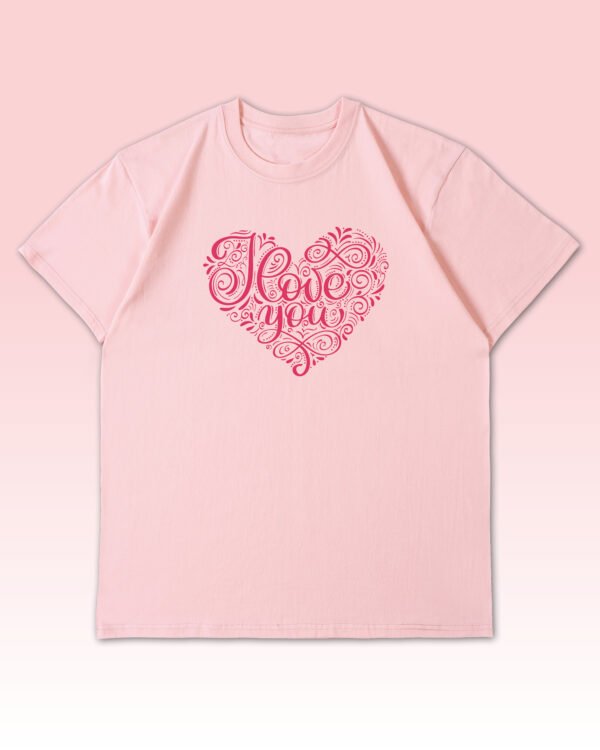 Luźna koszulka damska <br>I Love You - edycja Rose