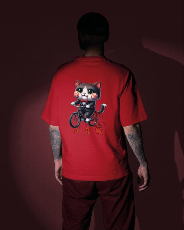 Luźna koszulka męska <br>Saw Cat