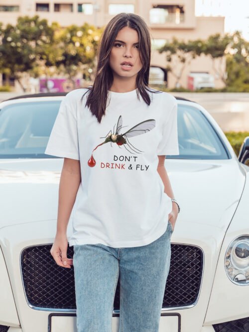 Luźna koszulka damska Don't Drink and Fly
