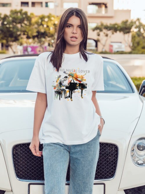Luźna koszulka damska Piano Music Lover