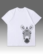 Luźna koszulka męska <br>Zebra - edycja White