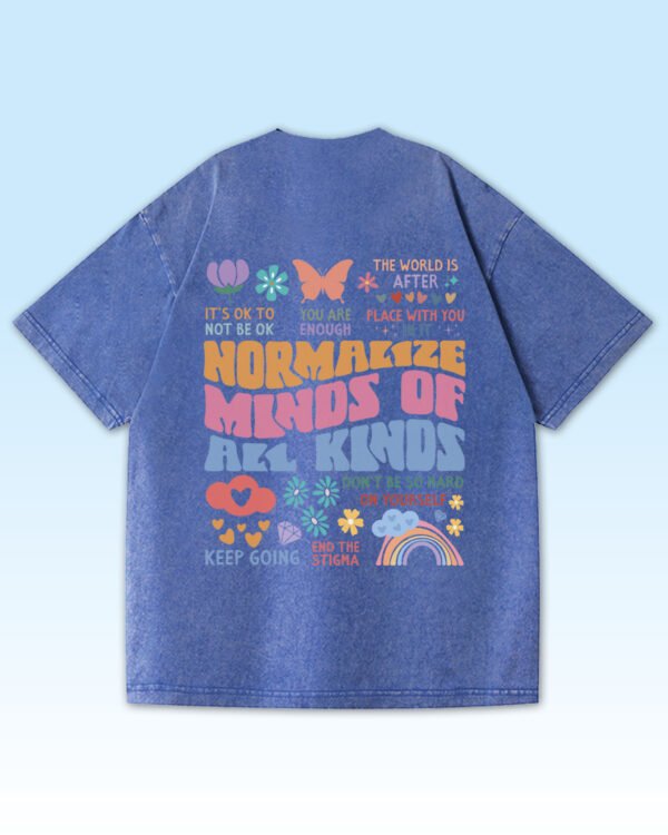 Damska koszulka oversize <br>Normalize Minds - efekt sprania