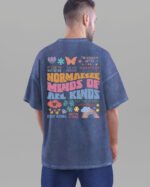 Męska koszulka oversize <br>Normalize Minds - efekt sprania