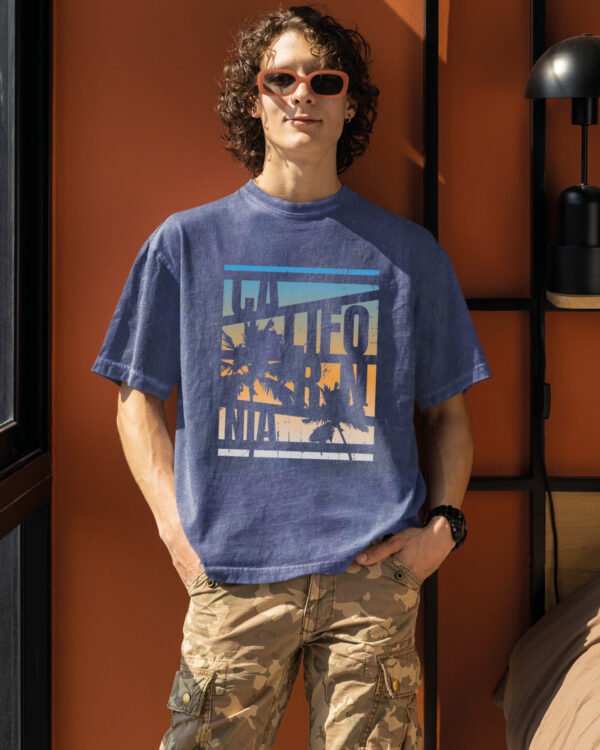 Męska koszulka oversize <br>Californnia - efekt sprania
