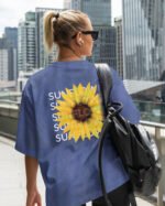 Damska koszulka oversize <br>Sunflower - efekt sprania