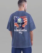Męska koszulka oversize <br>Independence Day - efekt sprania