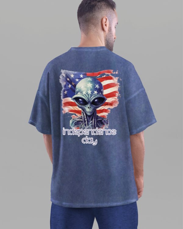 Męska koszulka oversize <br>Independence Day - efekt sprania