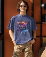 Męska koszulka oversize <br>Love Art - efekt sprania