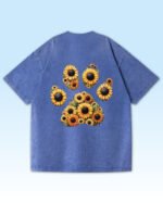 Męska koszulka oversize <br>Sunflower Paw - efekt sprania