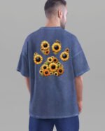 Męska koszulka oversize <br>Sunflower Paw - efekt sprania