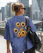 Damska koszulka oversize <br>Sunflower Paw - efekt sprania