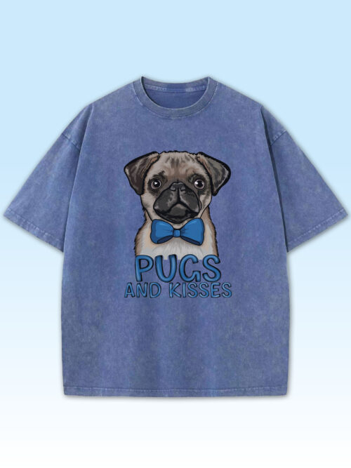 Damska koszulka oversize Pugs and Kisses Męska koszulka oversize Pugs and Kisses