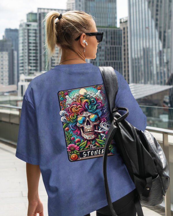 Damska koszulka oversize <br>The Stoner - efekt sprania