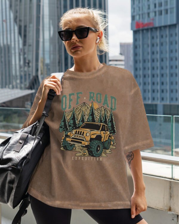 Damska koszulka oversize <br>Off Road - efekt sprania