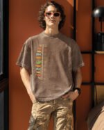 Męska koszulka oversize <br>Evolution - efekt sprania